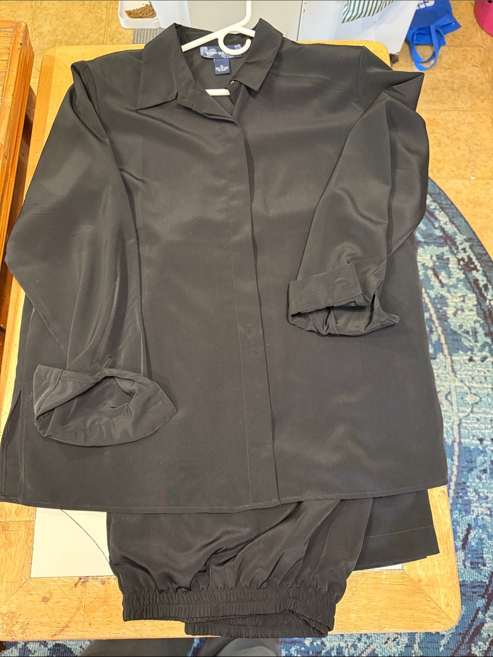 Susan Graver Style Black Womens Two-Piece  Set